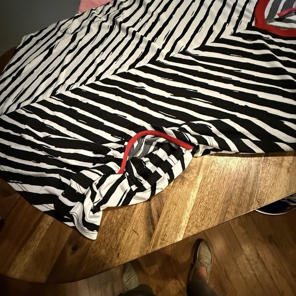 IC By Connie K Top 3/4 Sleeve Nautical Striped Print Oversized USA Made XL - Picture 7 of 9